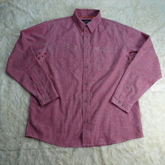 Orvis Trout Fishing Red Button Up Shirt Large EUC - Picture 1 of 10